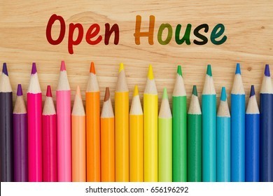 Picture of colored pencils and Open House