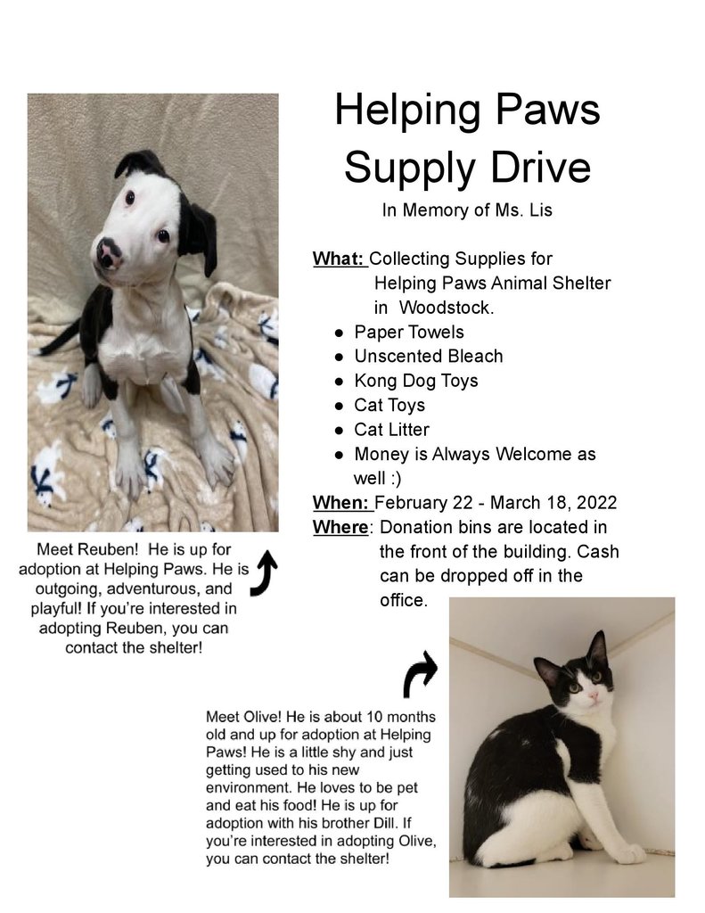 Helping Paws Supply Drive